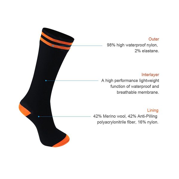 ANTU Merino Wool Waterproof Socks Black/orange