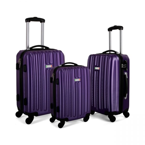 Milano Luxury Luggage 3pc Purple